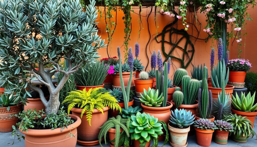 Mediterranean potted plants design balance Mediterranean potted plants design balance