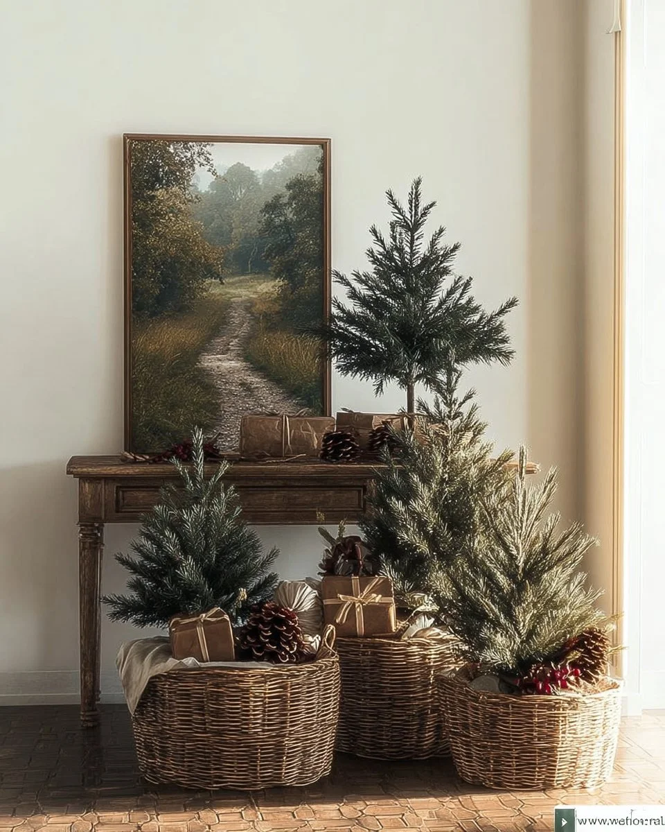 Small-space Christmas decor ideas for cozy living room decoration.