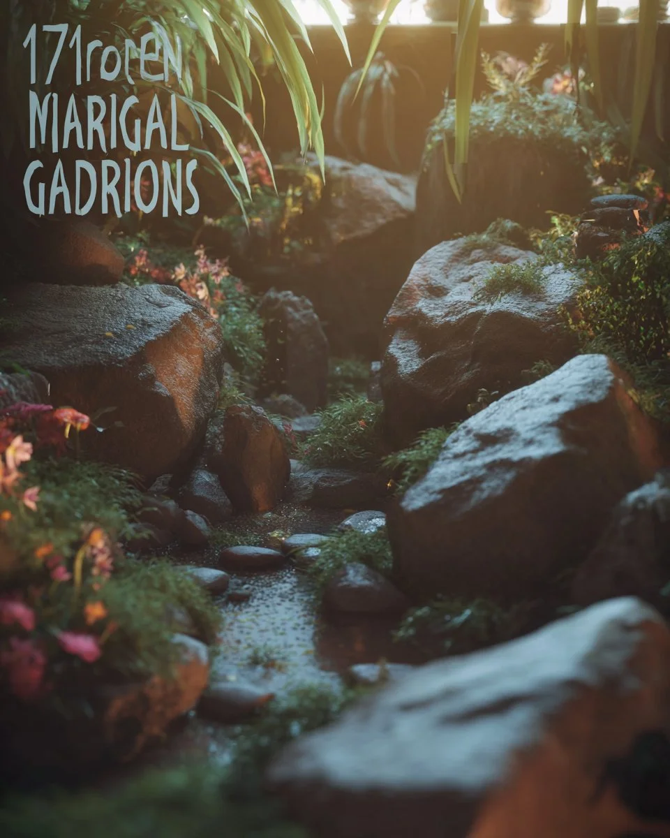 Indoor fairy garden with miniature plants and decorative figurines