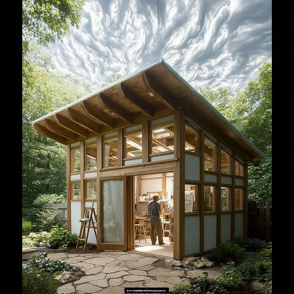 Creative studio shed designs showcasing unique structures and layouts