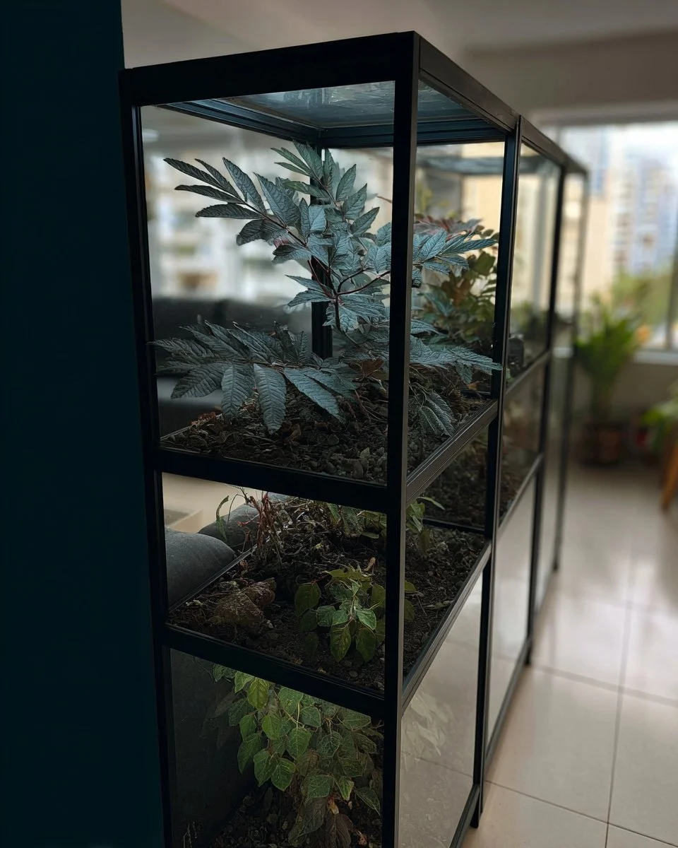 Bright indoor garden with various plants to boost mood and aesthetic