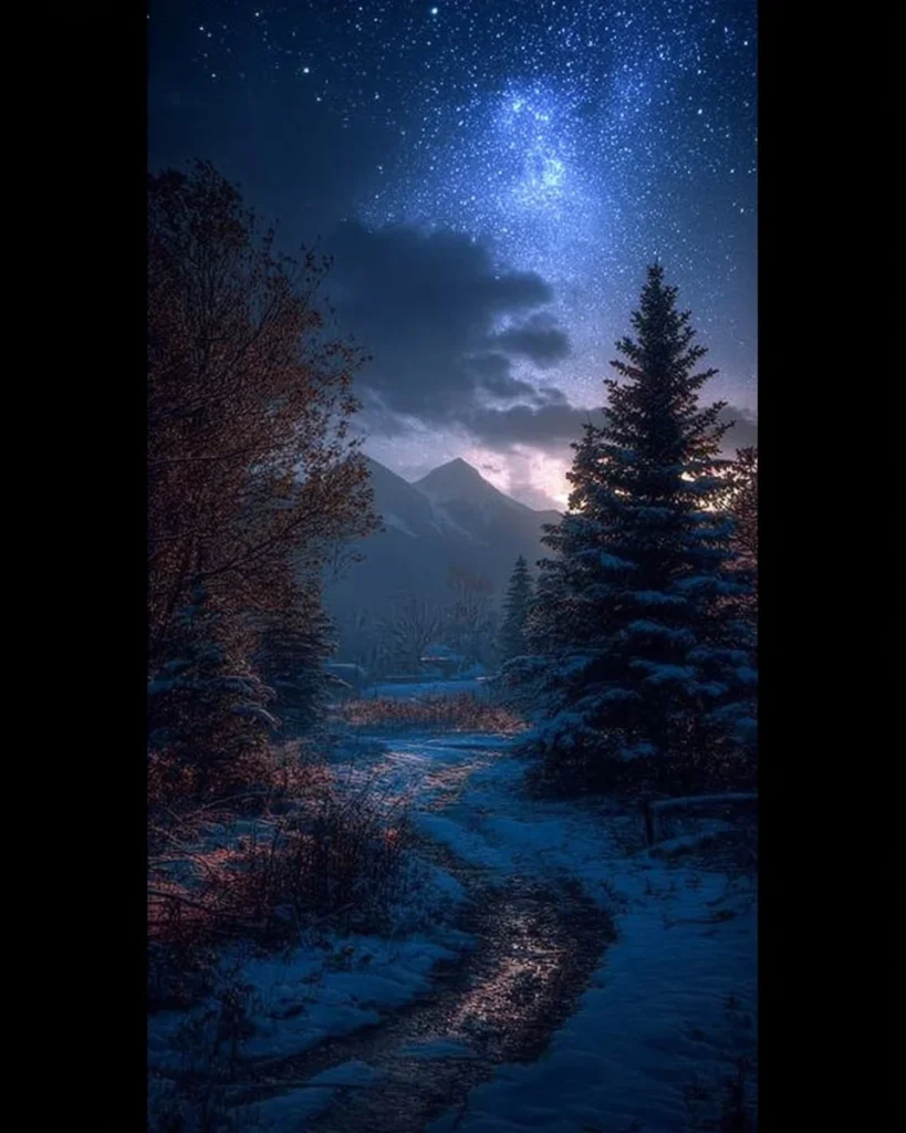 Gorgeous winter landscape wallpaper for iPhone downloads, featuring snowy scenes.