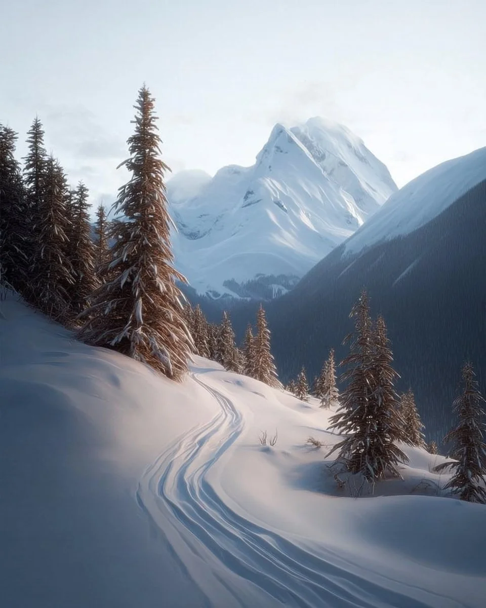 Stunning winter background images for iPhone showcasing snowy landscapes.
