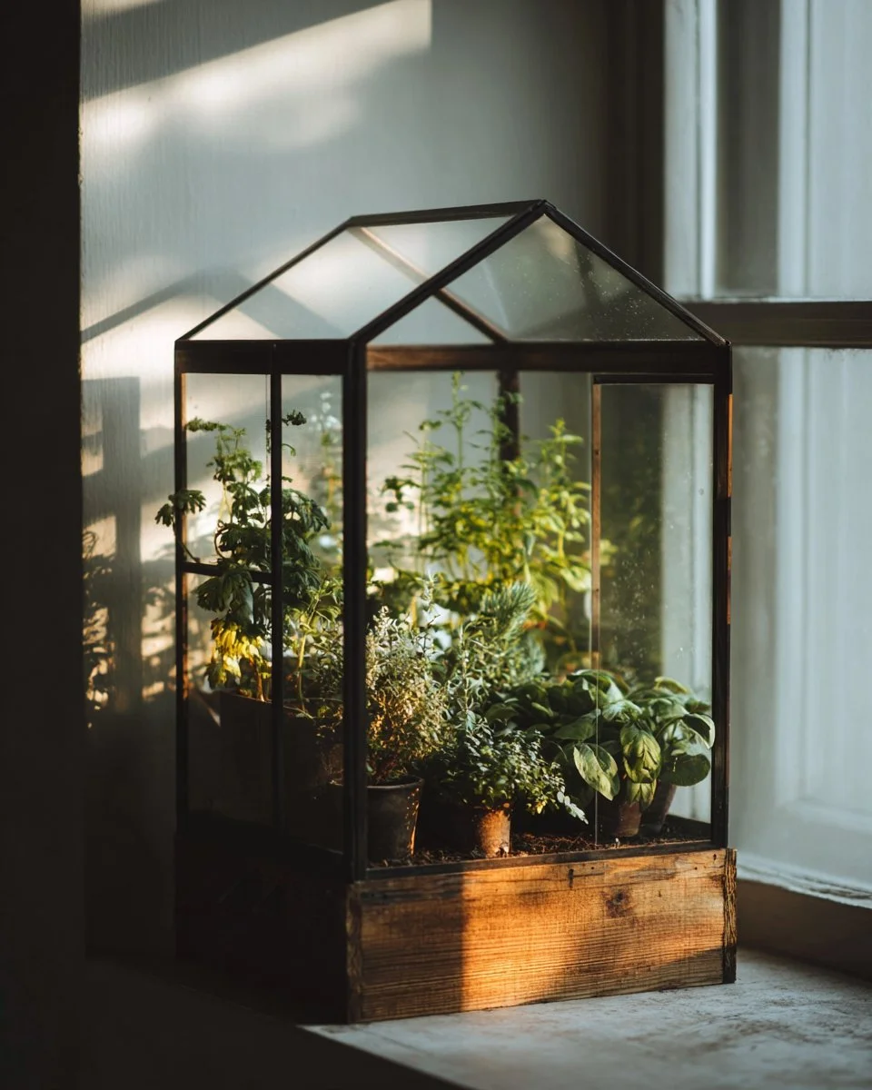 Kids building a mini greenhouse DIY project for gardening education