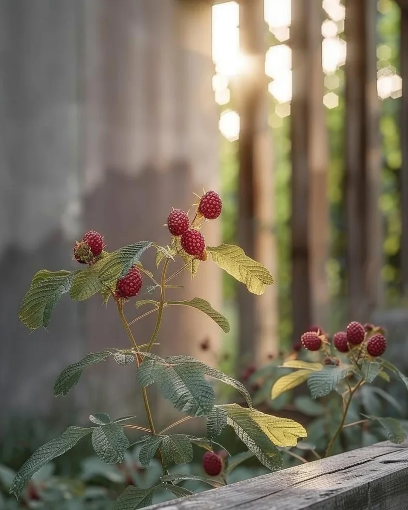 Beautiful ripe raspberries in a garden showcasing growing tips for better fruit