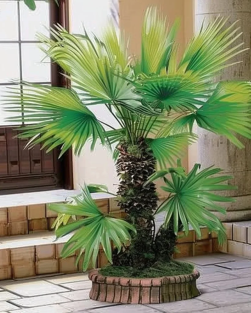 Variety of dwarf palms suited for home decoration