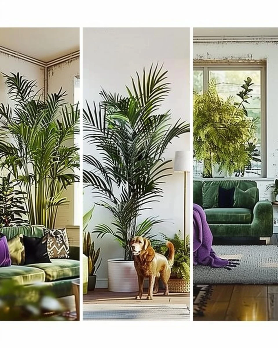 Top 12 indoor plants that are safe for dogs, featuring pet-friendly green options.