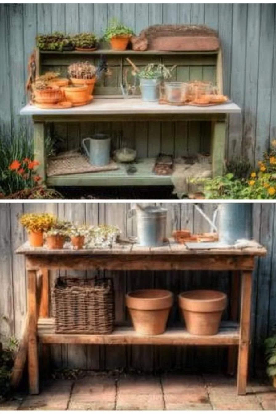 Creative and functional potting bench designs for gardening enthusiasts
