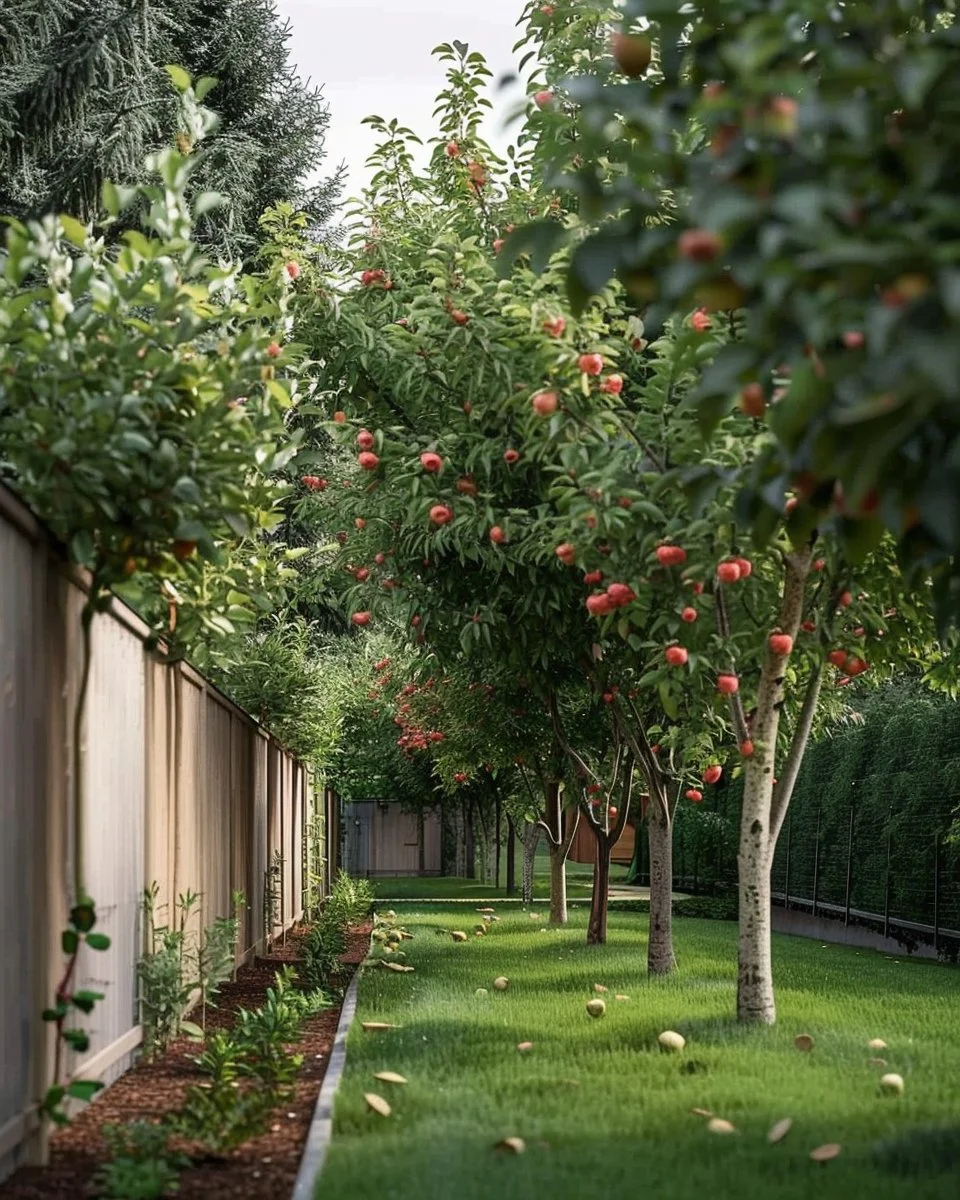 Creative landscaping ideas with fruit trees in a beautiful garden setting