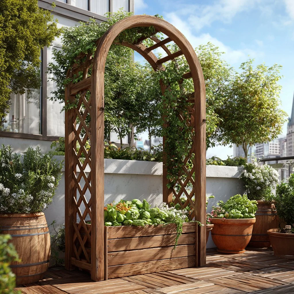 2' x 8' Arch Trellis for Planter Boxes