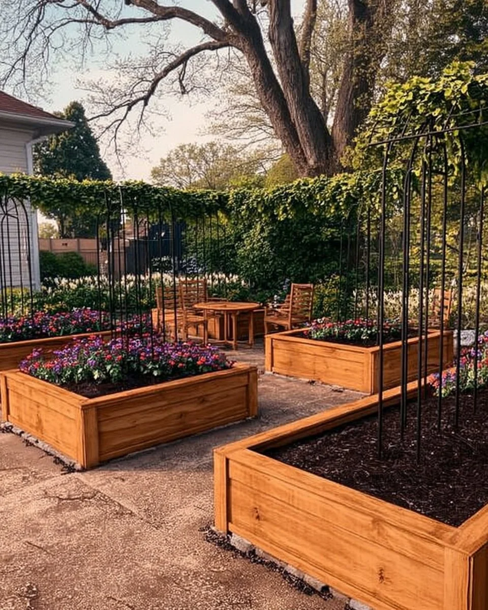 Before and after images of various garden projects.