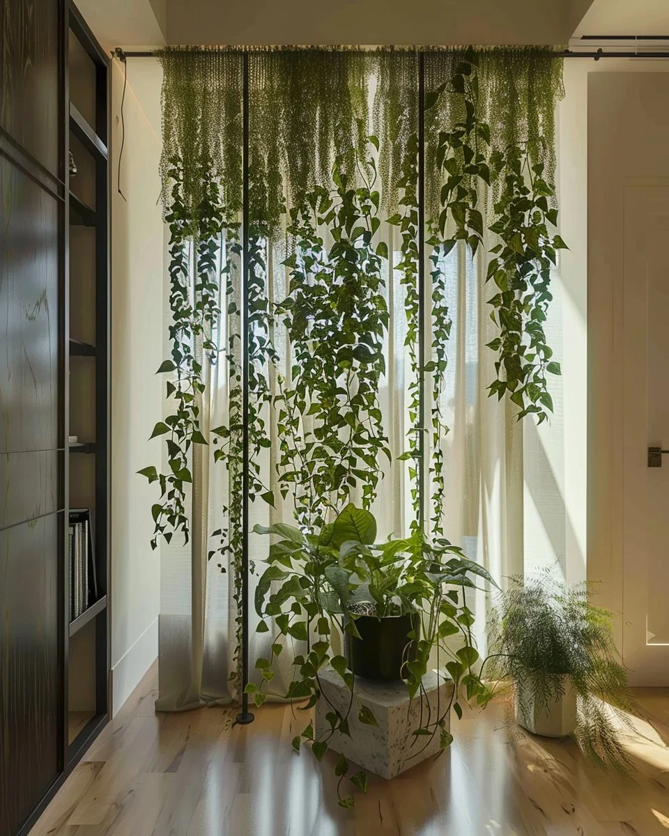 Stunning hanging plant wall showcasing various greenery for home decor inspiration.