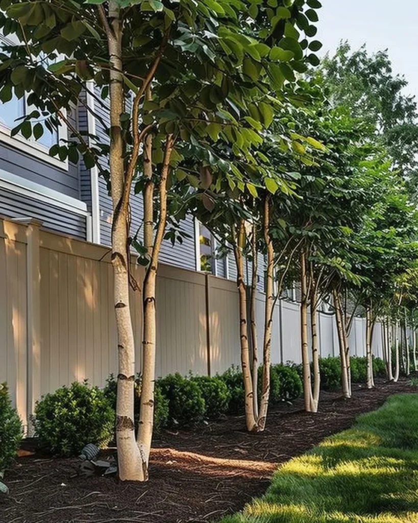 Wooden fence blocking neighbors view of a yard for added privacy