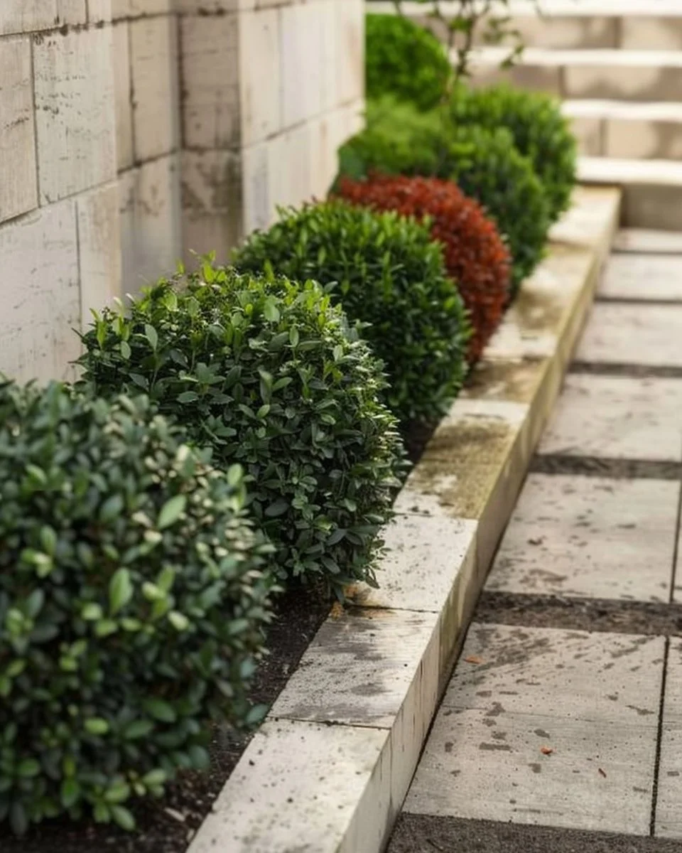 Variety of stunning shrubs for front yards in a beautifully landscaped garden