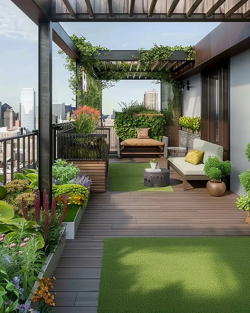 Stylish rooftop terrace design showcasing functional outdoor space ideas