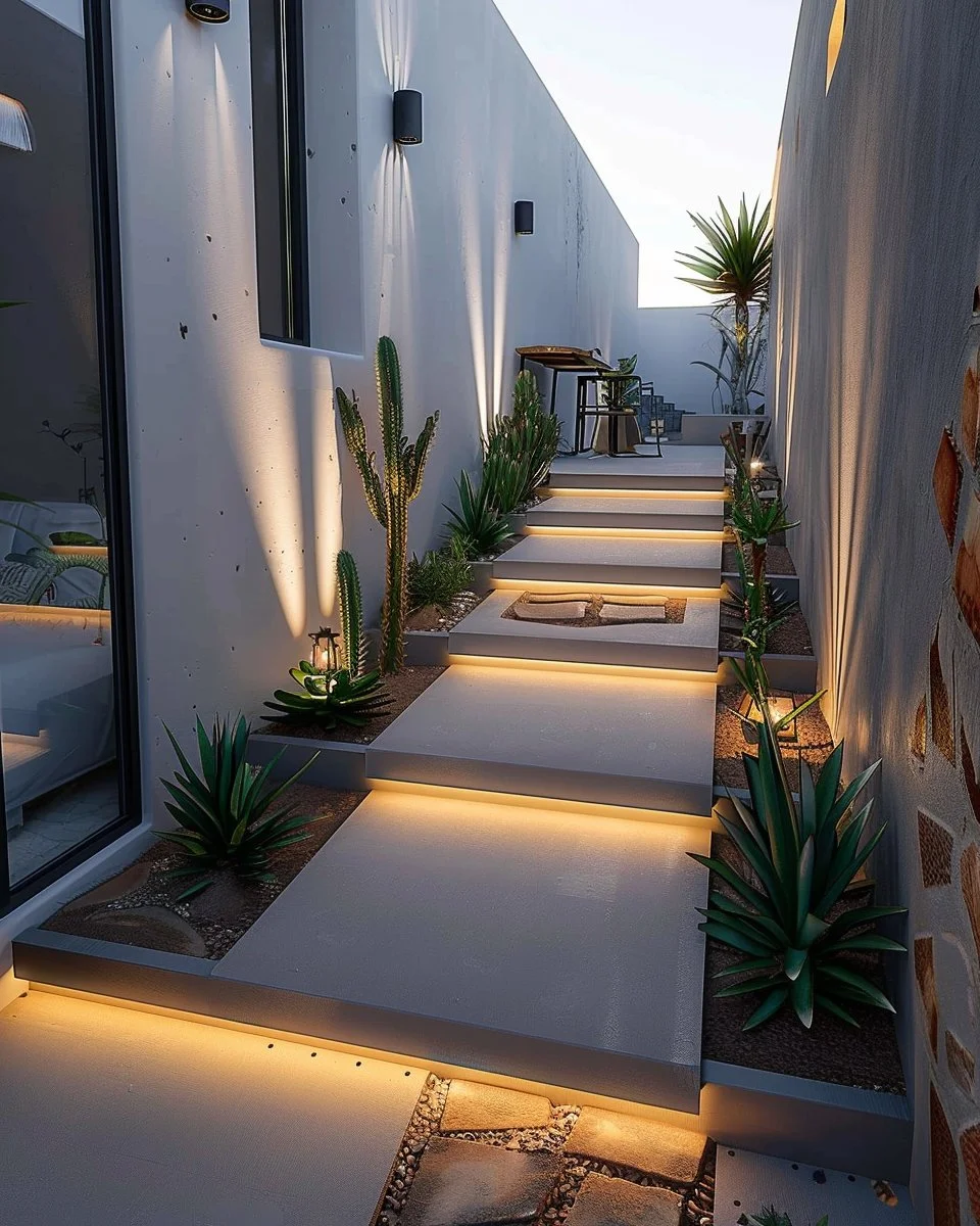 Beautiful succulent rock garden with various succulent plants and decorative rocks