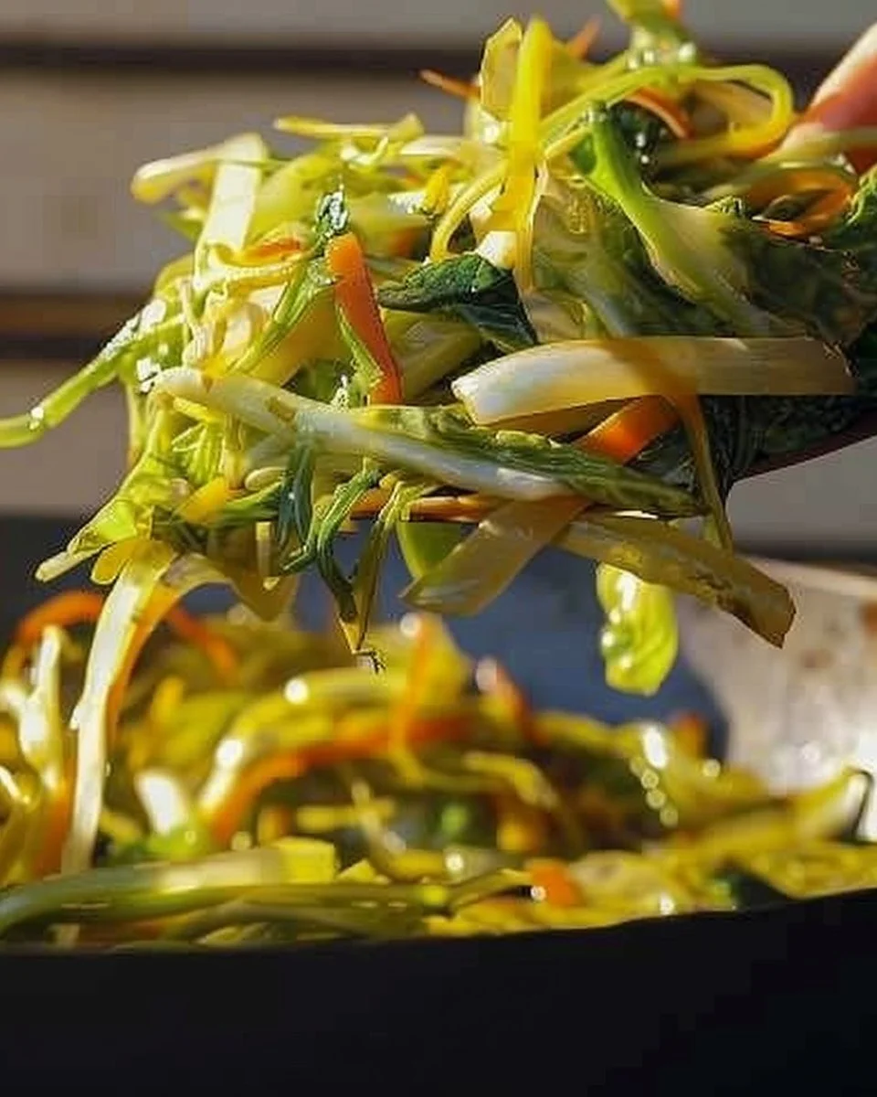 Plate of Authentic Jamaican Cabbage with vibrant island flavors