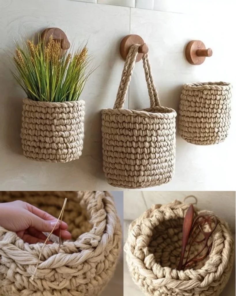 Stylish crochet basket patterns for home decor