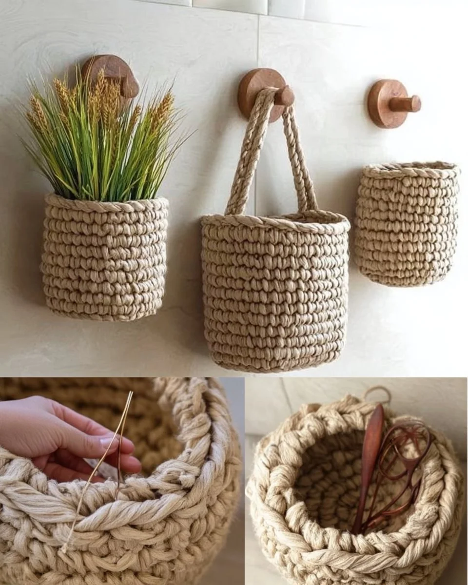 Stylish crochet basket patterns for home decor