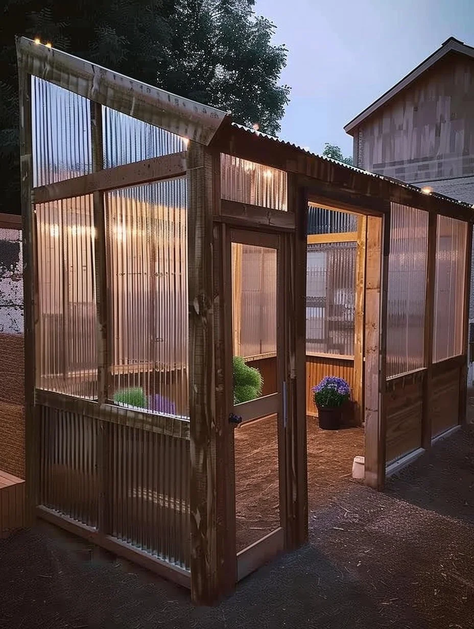 DIY lean-to greenhouse attached to a home for optimal plant growth.