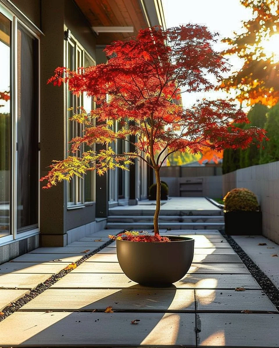 Dwarf Japanese Maple Lends Sculptural Shade in One Pot - 25 Best Outdoor Plants for Patio Spaces