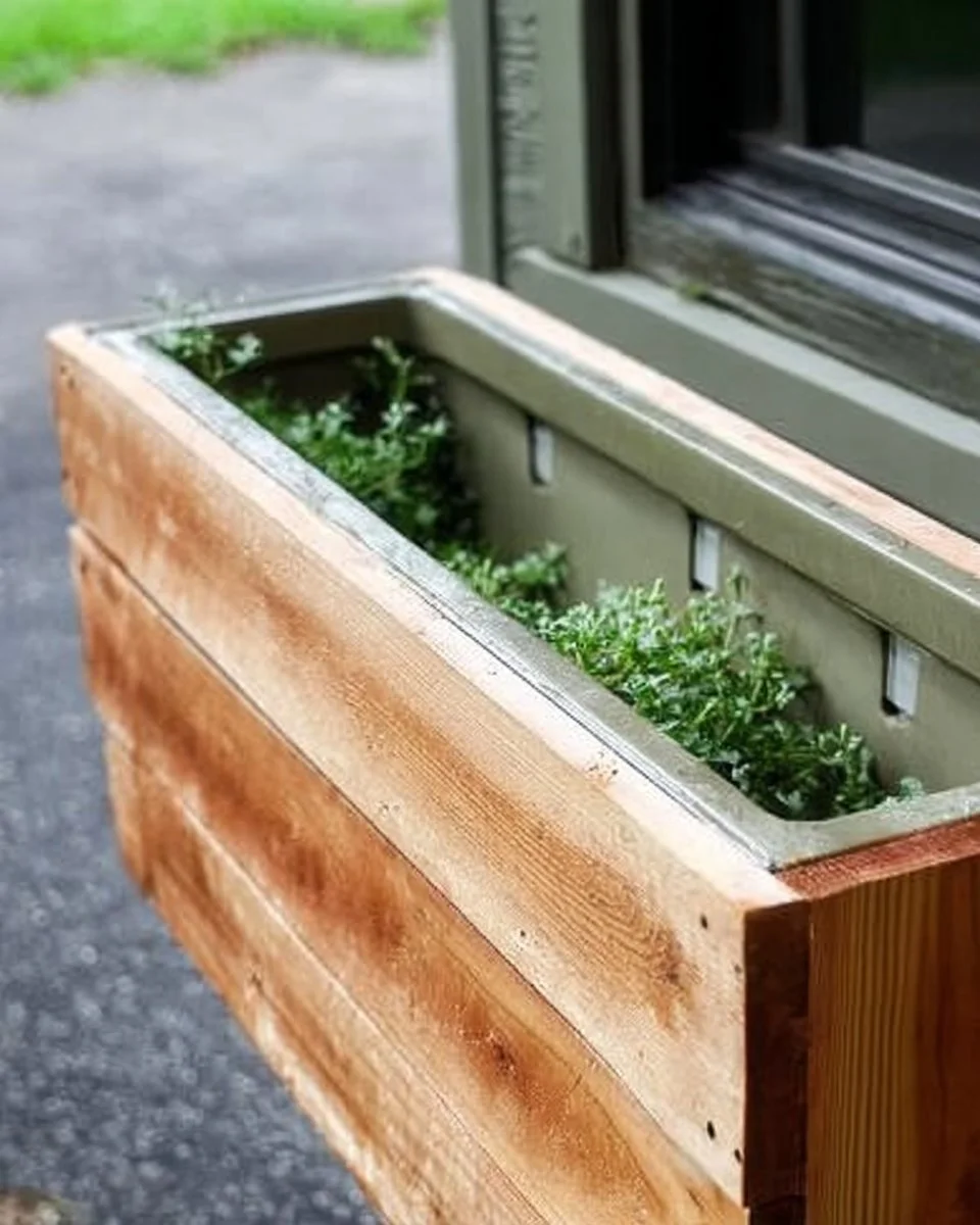 Beautiful DIY cedar window boxes with vibrant flowers