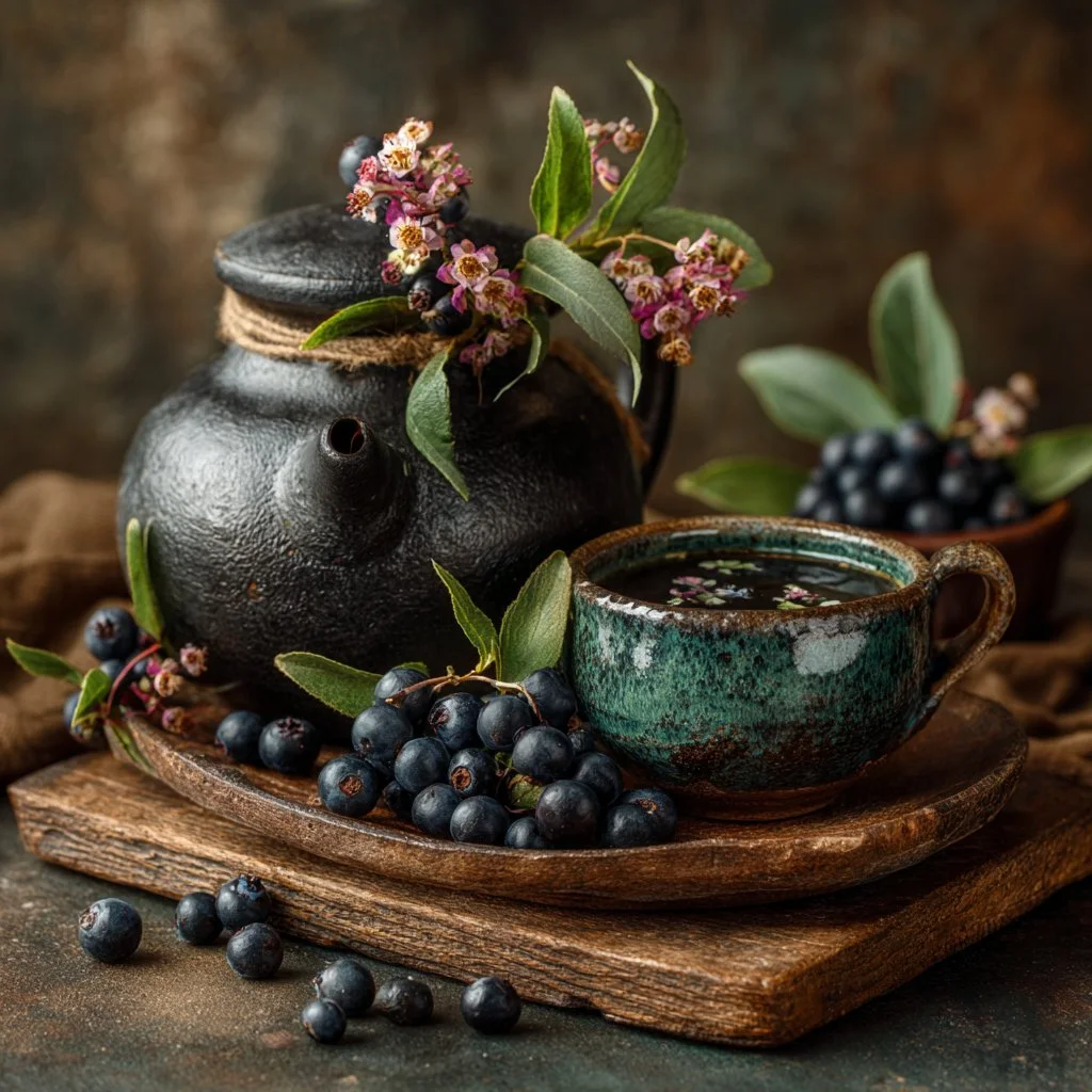 A collection of wild plants used for making delicious wild tea.