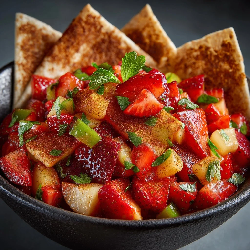 Fruit Salsa with Cinnamon Sugar Tortilla Chips - 4 Sons 'R' Us