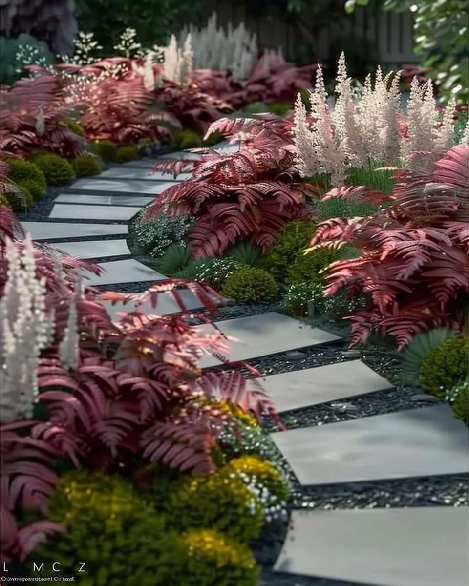 Vibrant heuchera plants enhancing a front yard landscape design