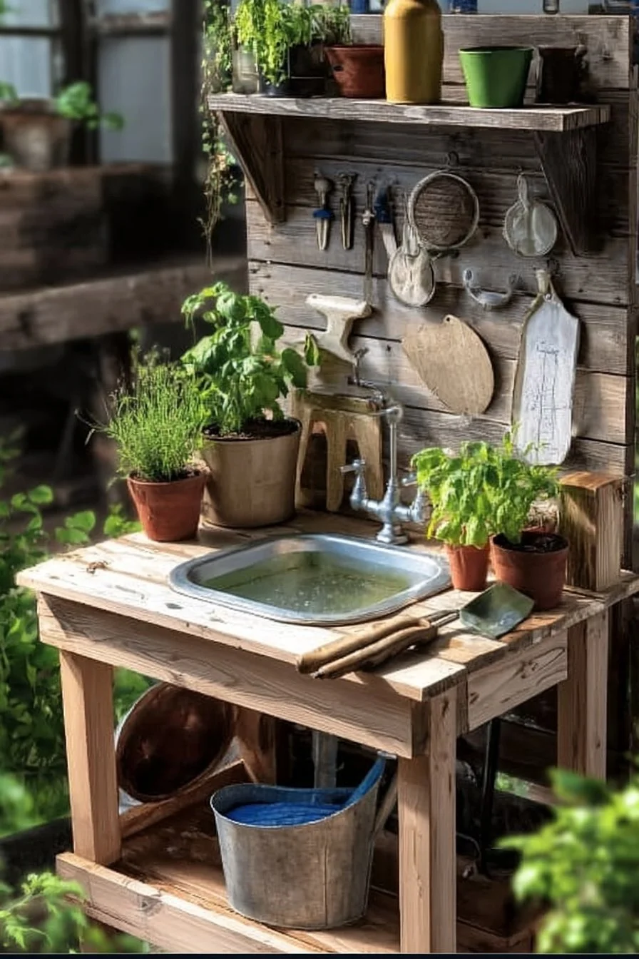 How to Build a Budget Potting Bench with Sink