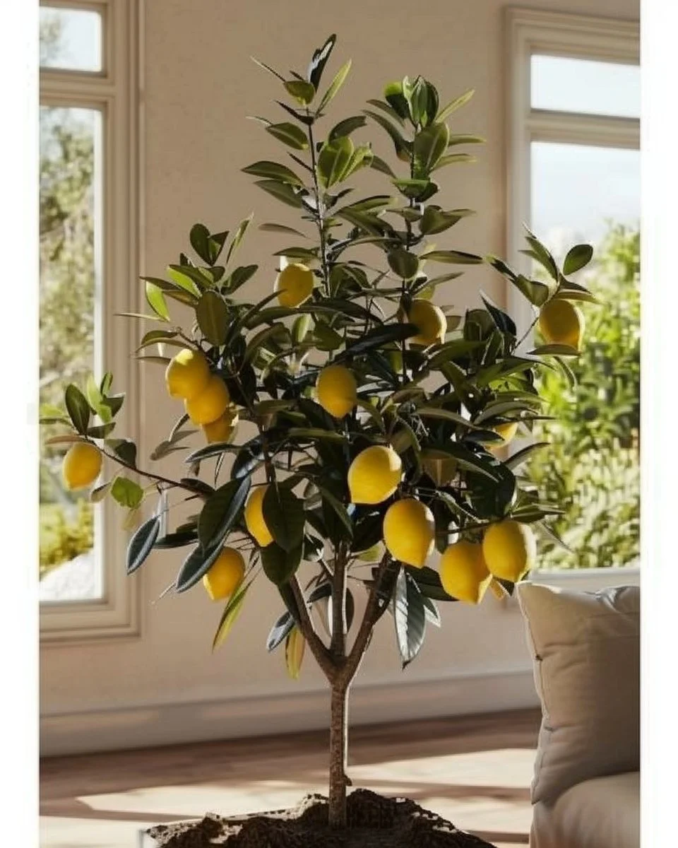 Indoor citrus trees care guide featuring healthy lemon tree growth tips.