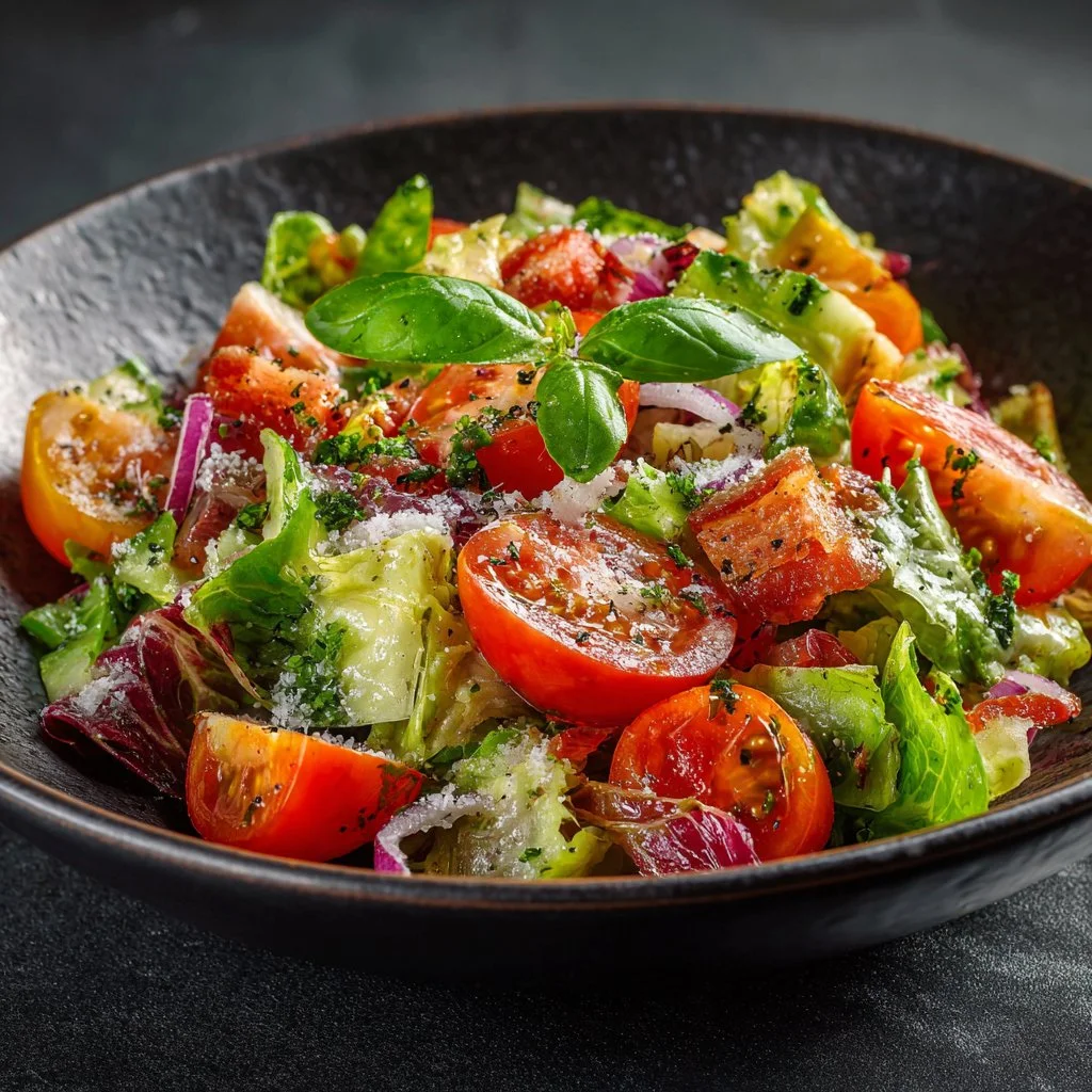 Vibrant Italian Chopped Salad with colorful veggies and cheese