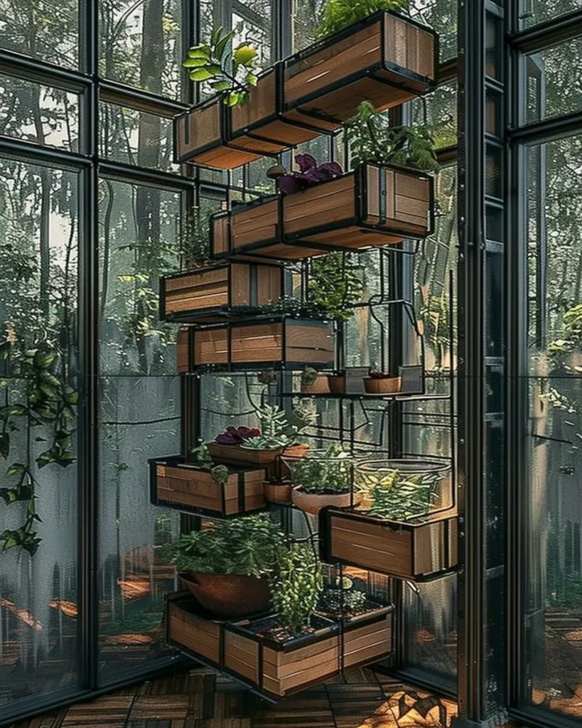 Modern indoor herb garden and greenhouse construction ideas by Natalia Arto.