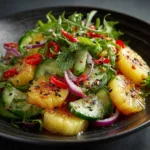 Delicious pineapple cucumber salad served in a bowl