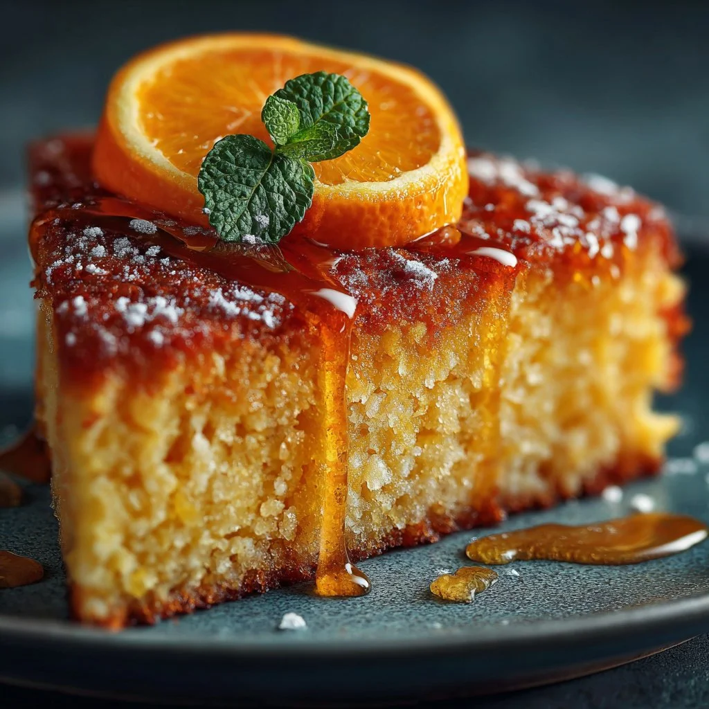 Sicilian Whole Orange Cake served on a beautiful plate