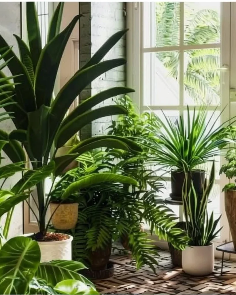 Healthy indoor plants thriving in a bright room with proper care techniques.