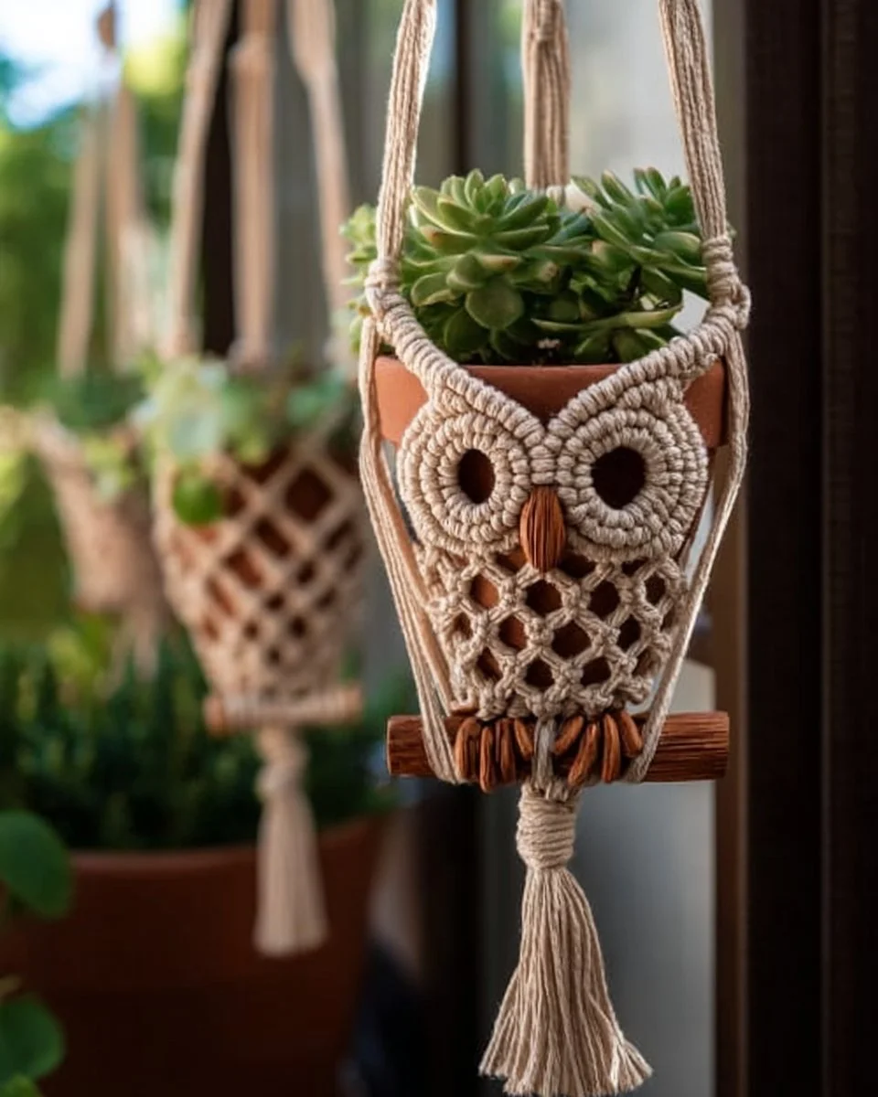 8 Macrame Owl Plant Holder Free Patterns