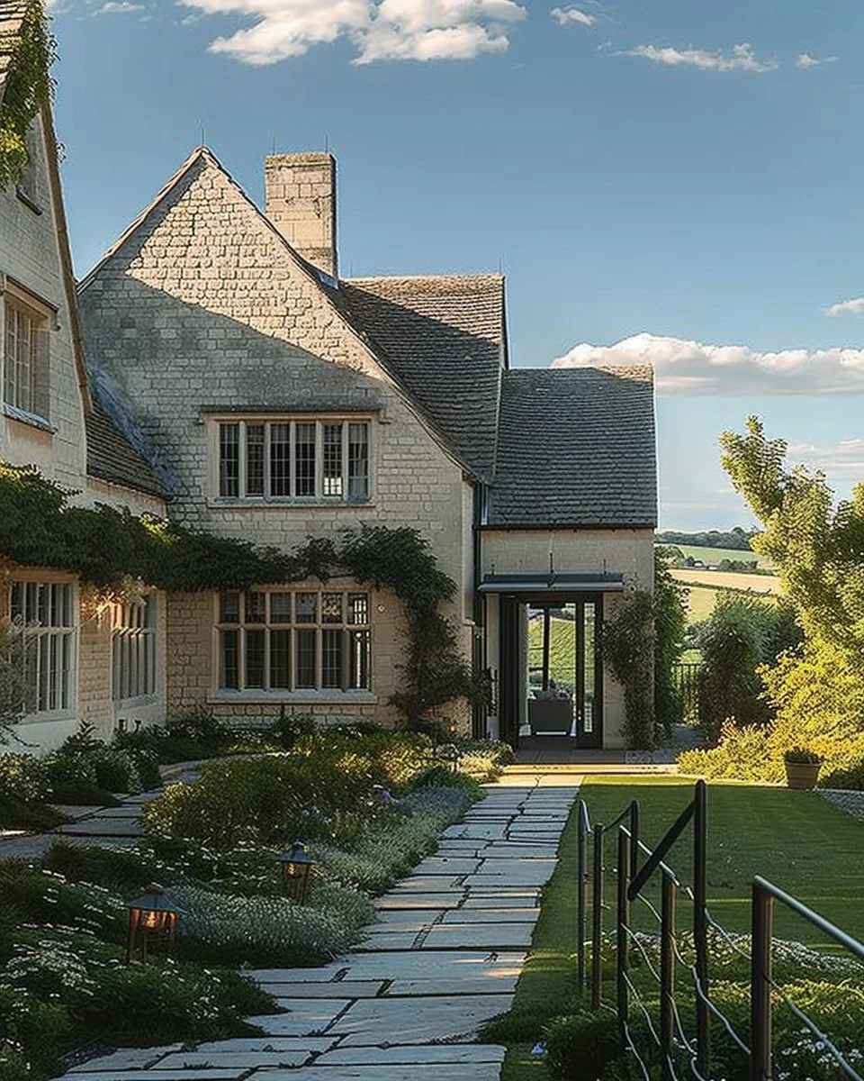 Beautiful English country house exteriors showcasing traditional architectural styles