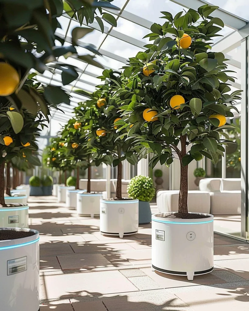 Citrus Garden in a Conservatory filled with lemon and orange trees.