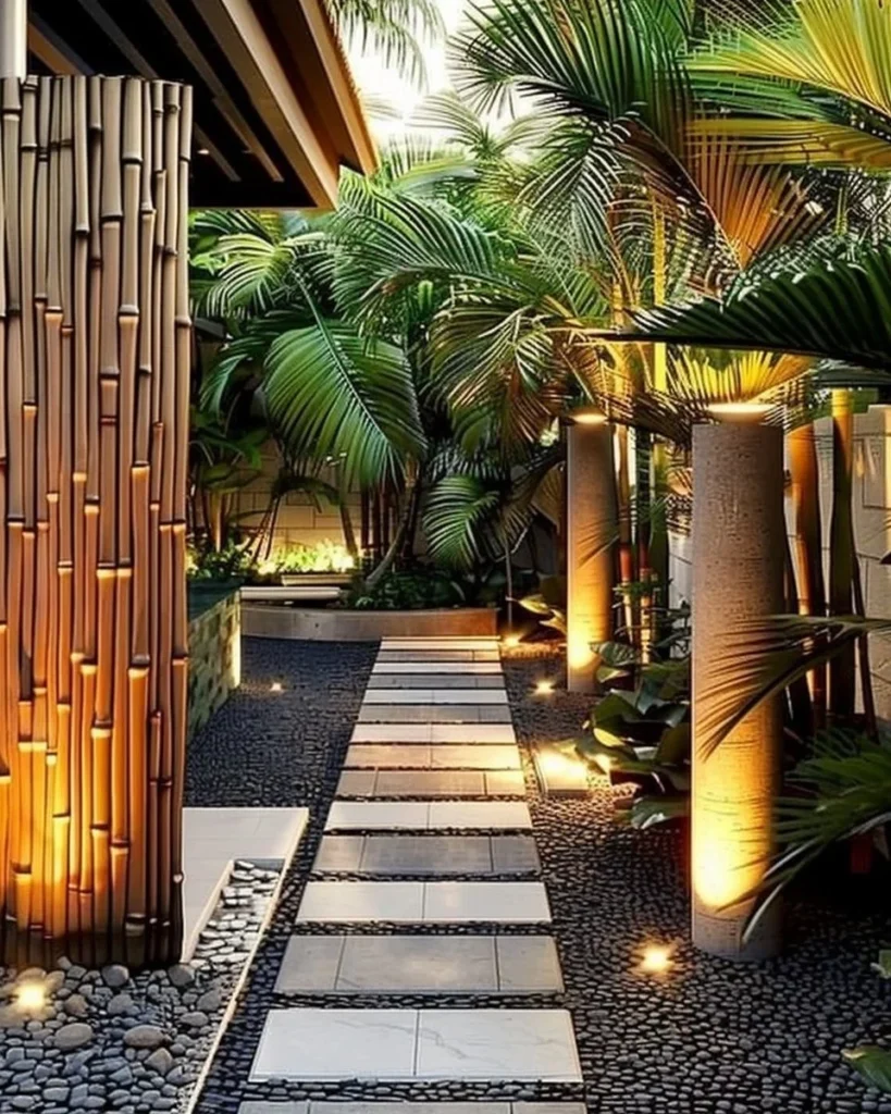 Lush Bali gardens showcasing tropical plants and serene landscapes