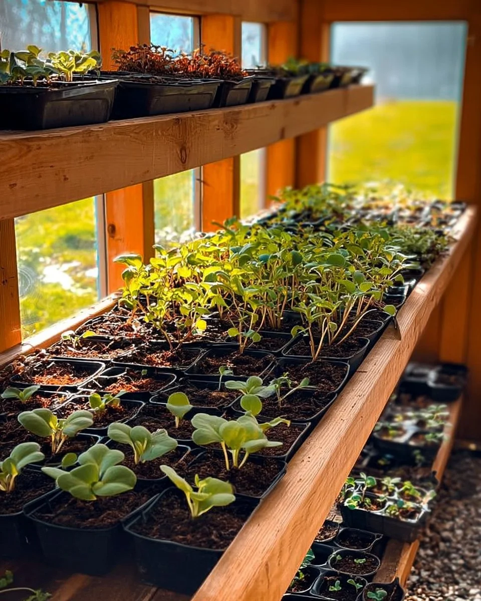 Person transplanting seedlings into a lush garden bed for healthy growth.