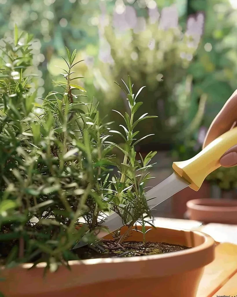 Growing herbs indoors in pots for fresh culinary flavors