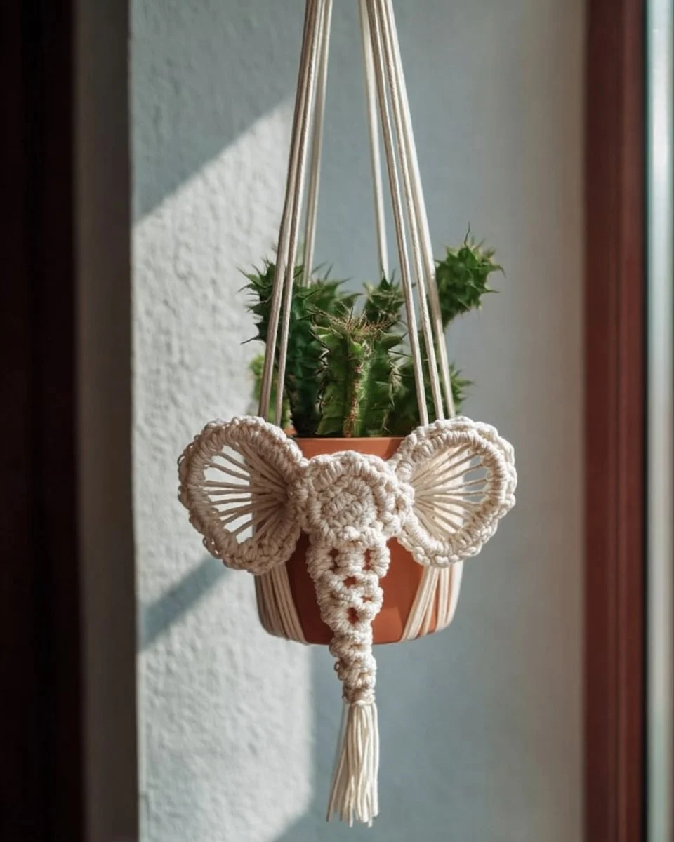 Creative macrame animal plant holder pattern for home decor