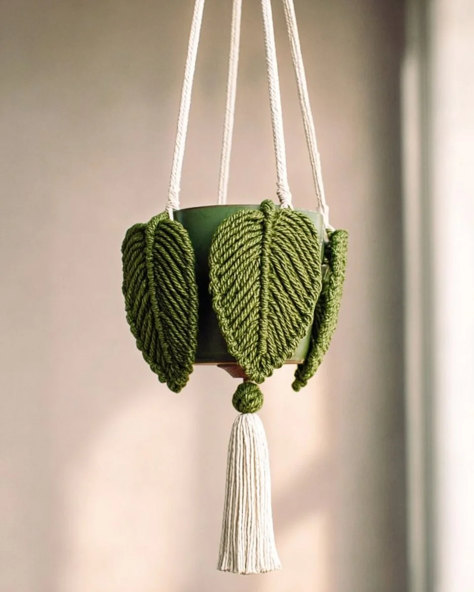 Macrame Leaf Plant Hanger Free Patterns