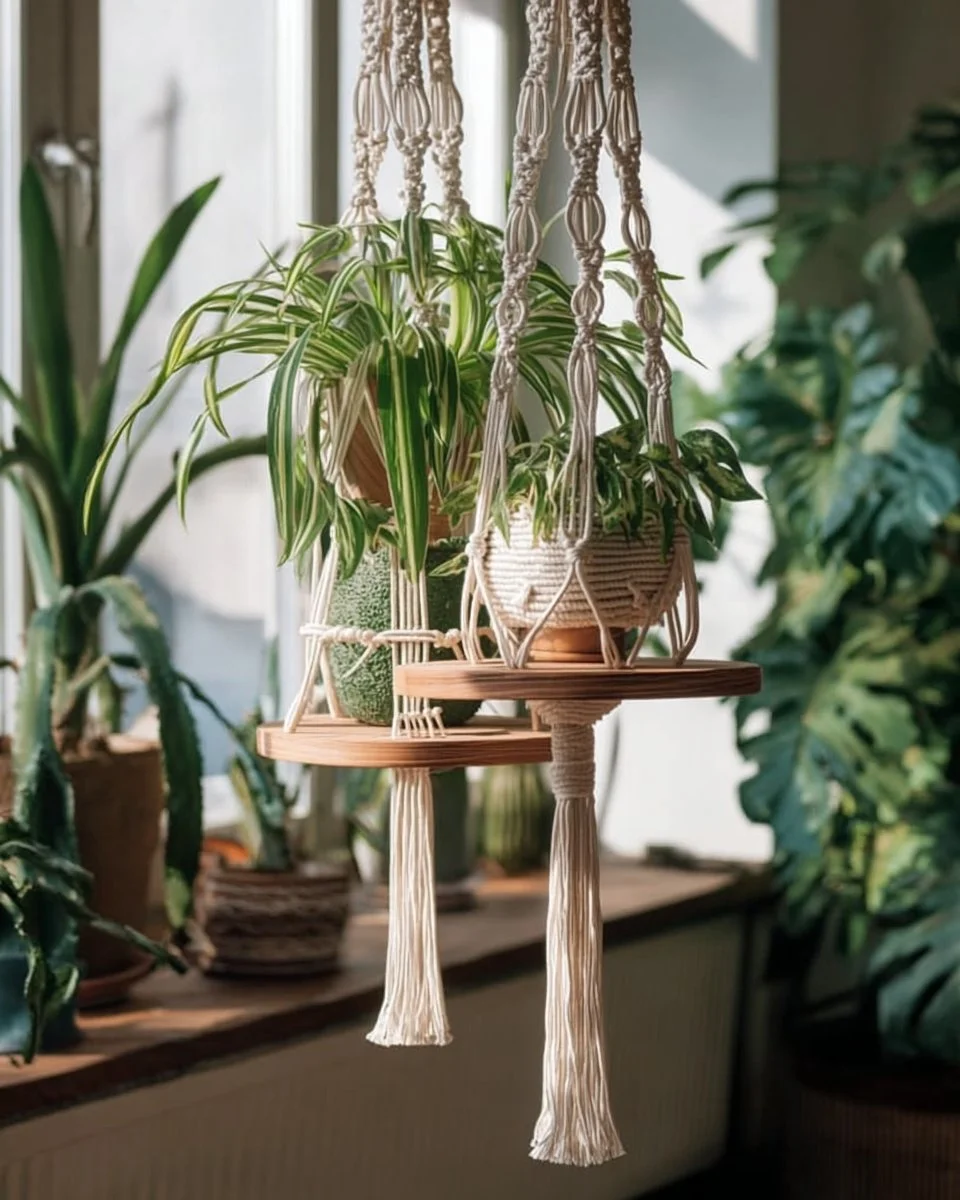 Macrame Shelf Plant Hanger Patterns – 9 Free DIY Ideas