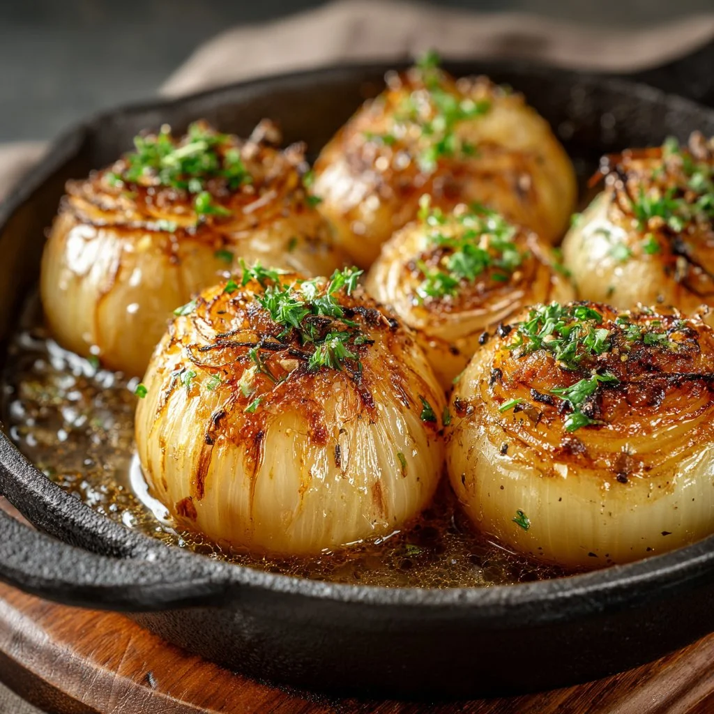 Delicious butter-boiled onions cooked as a Southern side dish