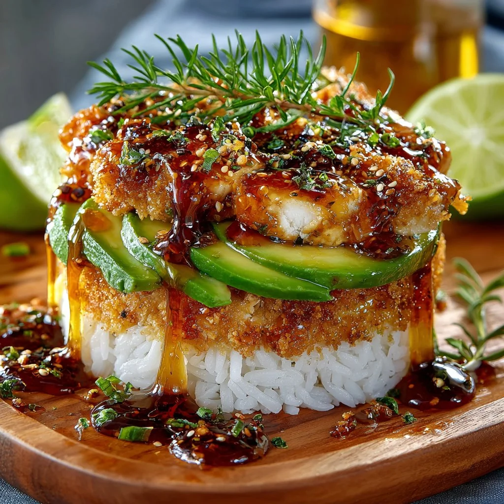The BEST Honey Lime Chicken & Avocado Rice Stack You’ll Try